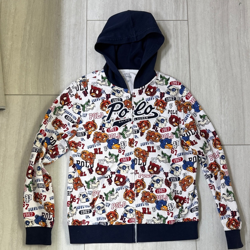Polo by Ralph Lauren 67 Kids' Navy and White Graphic Hoodie